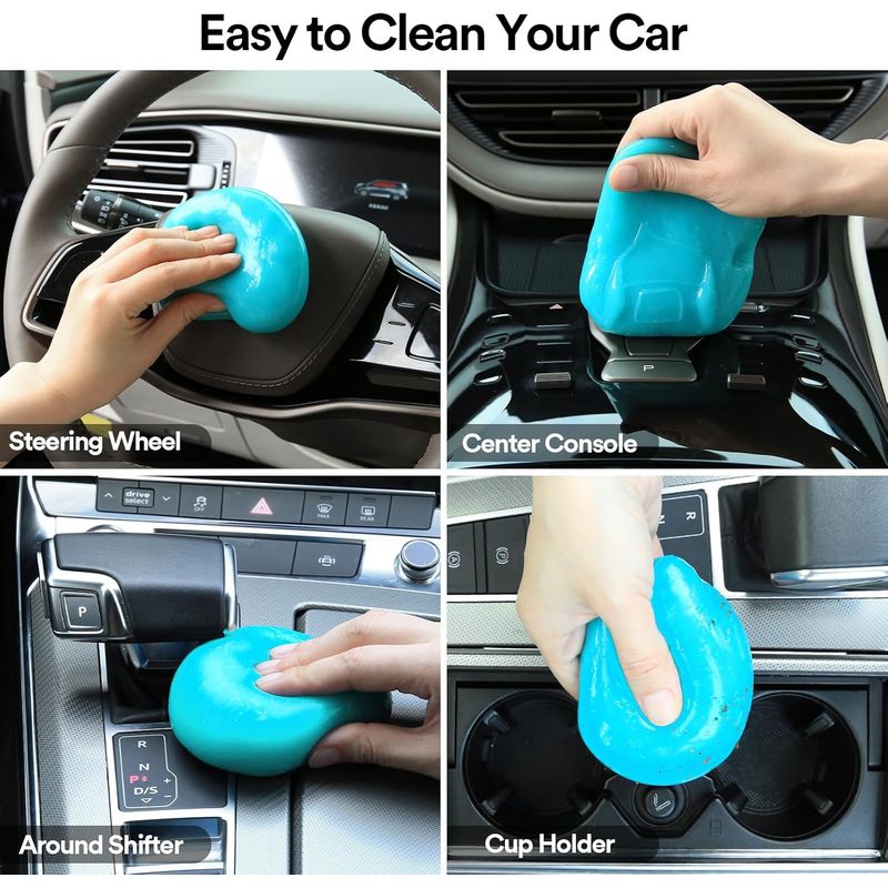 2Pack Car Cleaning Gel - Reusable Slime for Cars & Electronics - Blue
