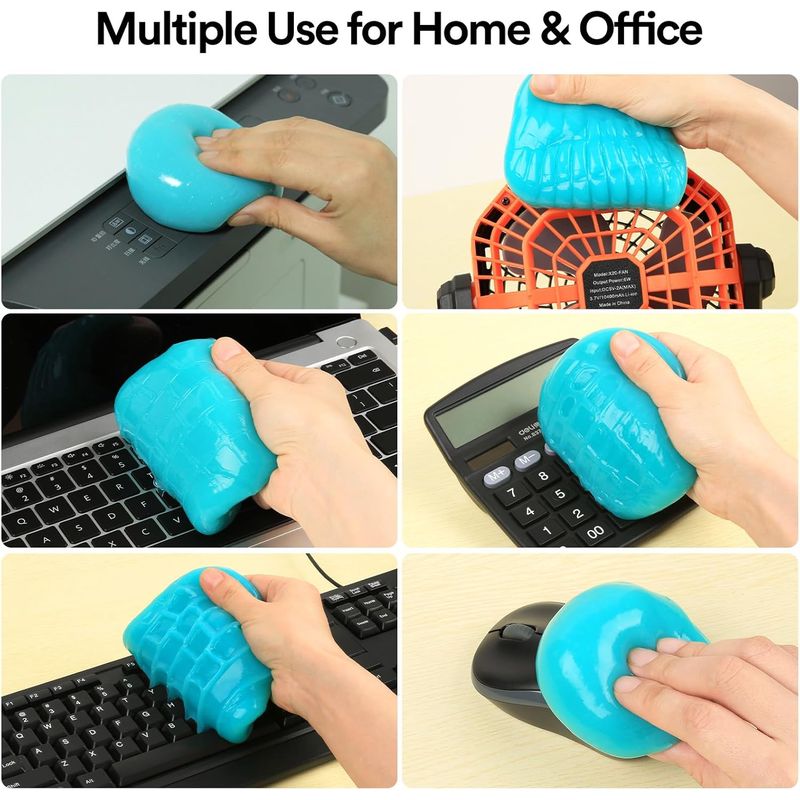 2Pack Car Cleaning Gel - Reusable Slime for Cars & Electronics - Blue