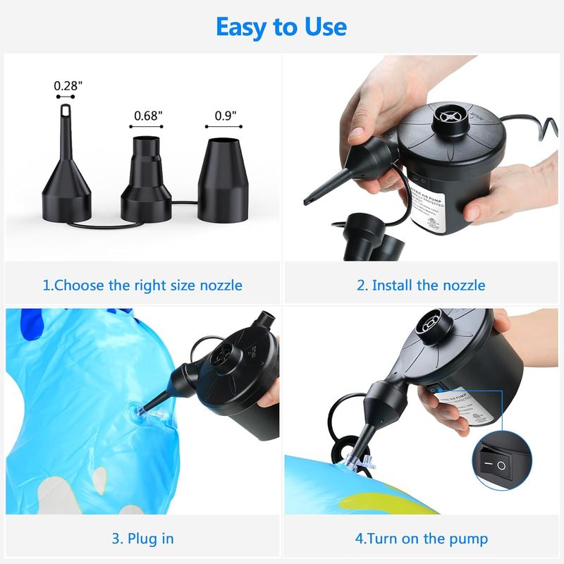 PULIDIKI Electric Air Pump: Fast Inflate & Deflate Made Simple  